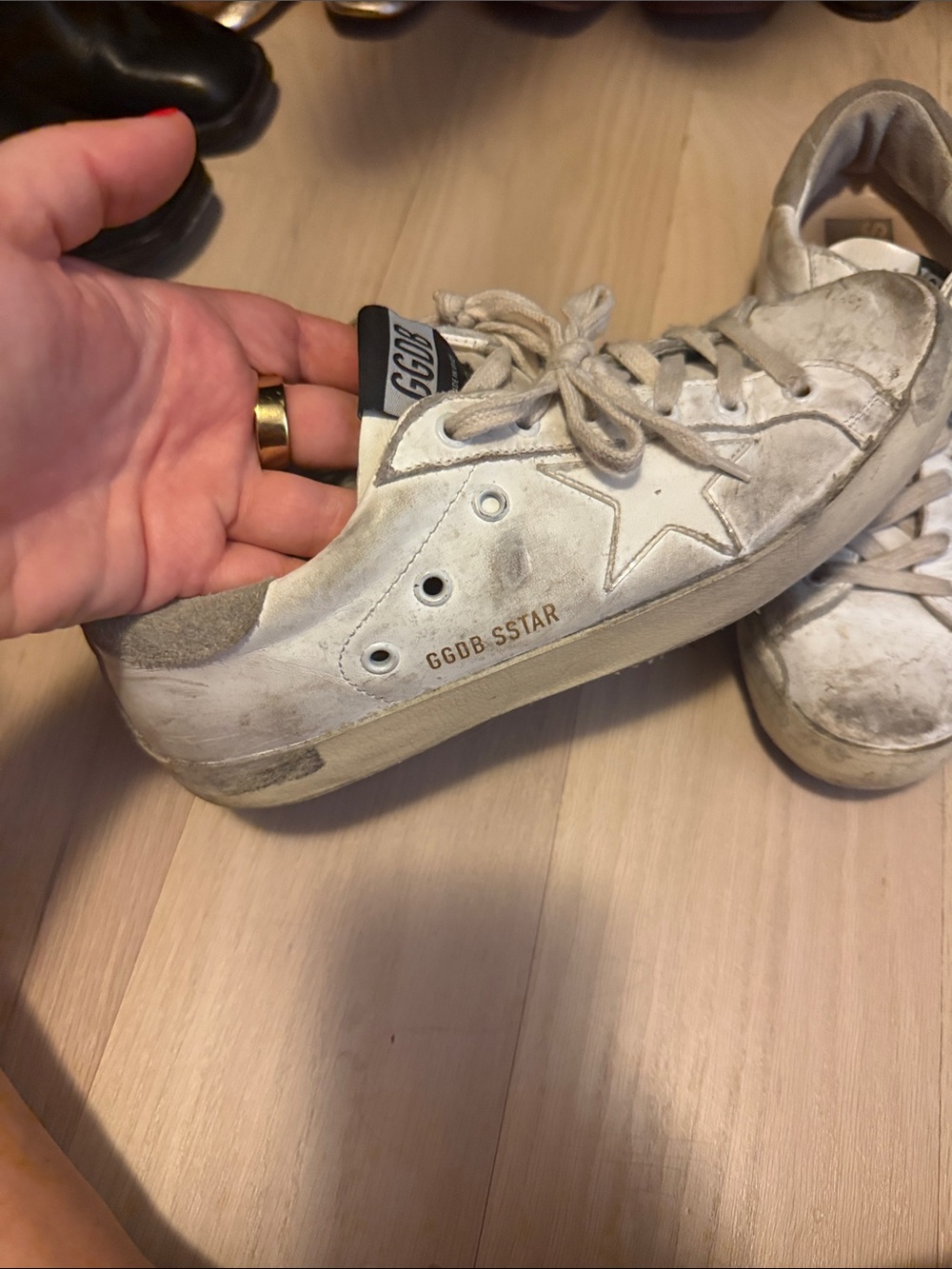 Golden Goose White and Beige Sneakers - Picture 2 of 6